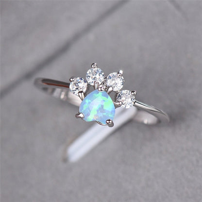 Opal & Zirconia Elegance Ring