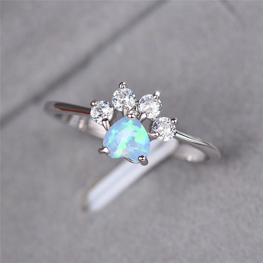 Opal & Zirconia Elegance Ring