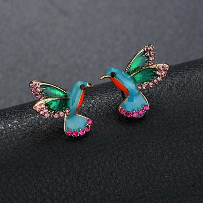 Elegant Crystal Hummingbird Earrings