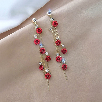 Blooming Rose Drop Earrings