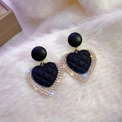 Gold Dark Heart Earrings