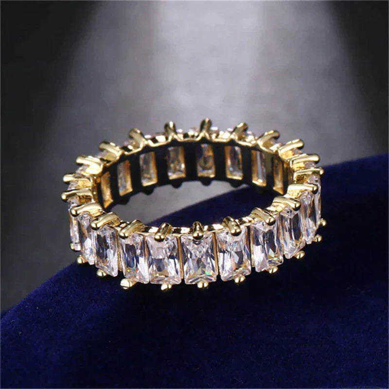 Elegant Gold and Silver Zirconia Ring