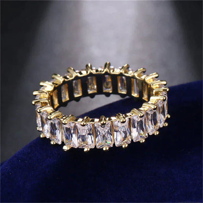 Elegant Gold and Silver Zirconia Ring