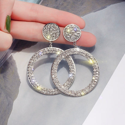Gold and Silver Zirconia Earrings