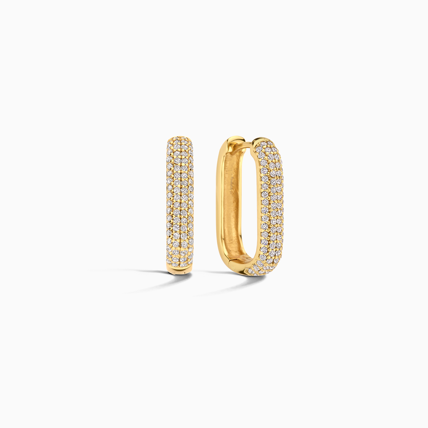 Gold Pavé Hoop Earrings with Iconic Design