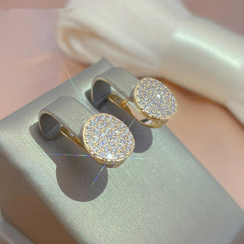 Chic Bright Round Plate Earrings