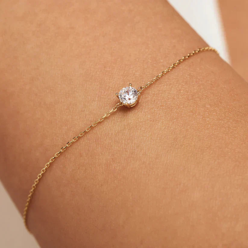 Cléa Gold Moissanite Gemstone Bracelet
