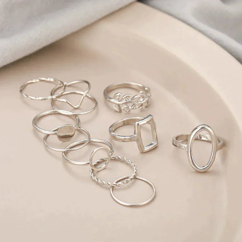 Set of 11 Vintage Silver Rings - Buy One, Get One Free!