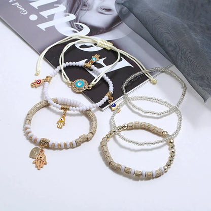 Hamsa Charm Bracelet Set