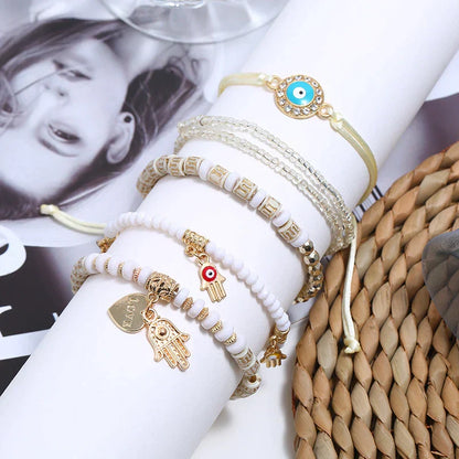 Hamsa Charm Bracelet Set