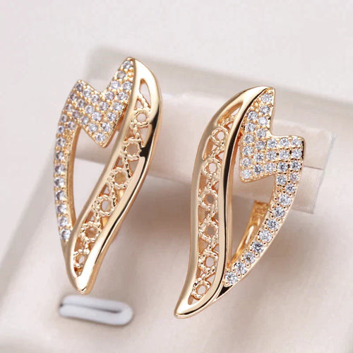 Gold Zirconia Elegance Earrings