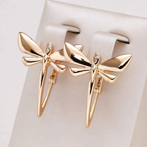 Chic Gold Dragonfly Earrings