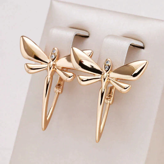 Chic Gold Dragonfly Earrings