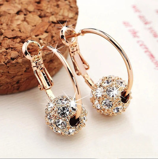 Radiant Golden Sphere Earrings