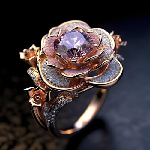 Vibrant Layered Floral Statement Ring