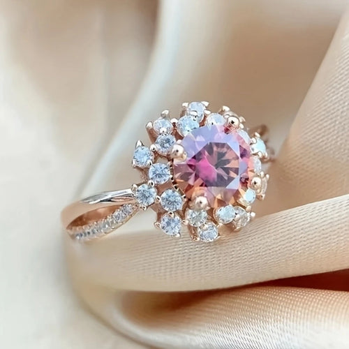 Sparkling Pink Round Ring