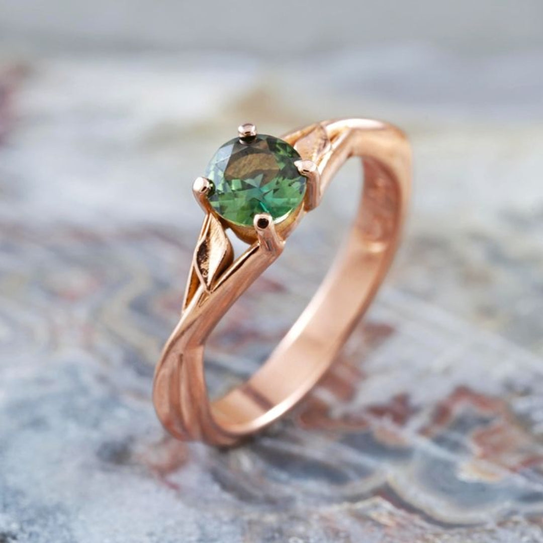 Emerald Crystal Rose Ring
