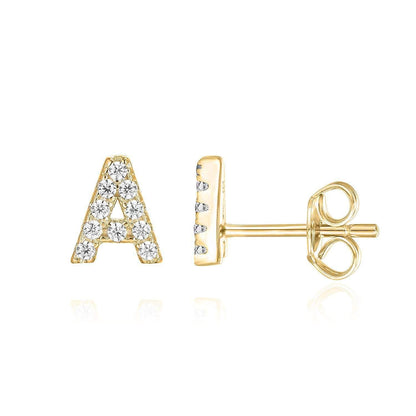 Gold Initial Earring - Single Letter