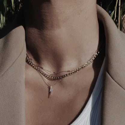 Gold Flat Link Curb Necklace