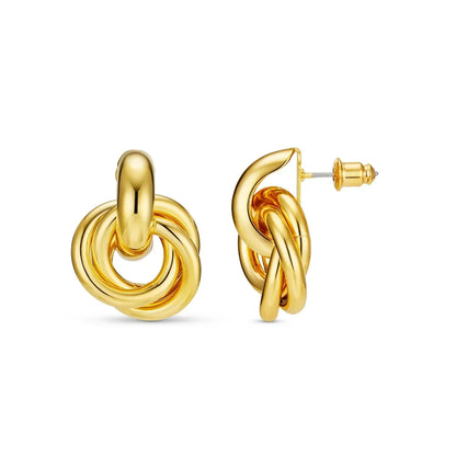 Bold Gold Statement Stud Earrings