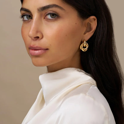 Bold Gold Statement Stud Earrings