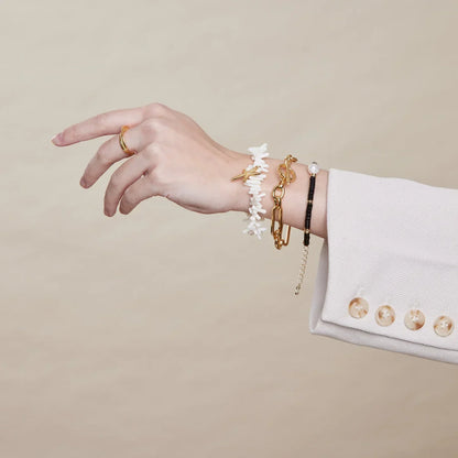 Gold T-Bar Link Bracelet