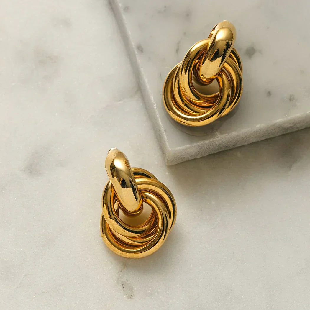Bold Gold Statement Stud Earrings