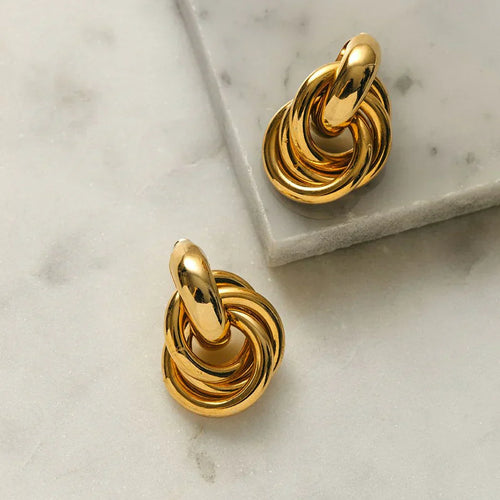 Bold Gold Statement Stud Earrings