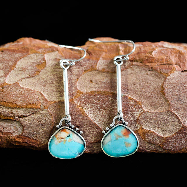 Retro Turquoise Stone Earrings