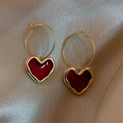 Gold Heart-Shaped Earrings