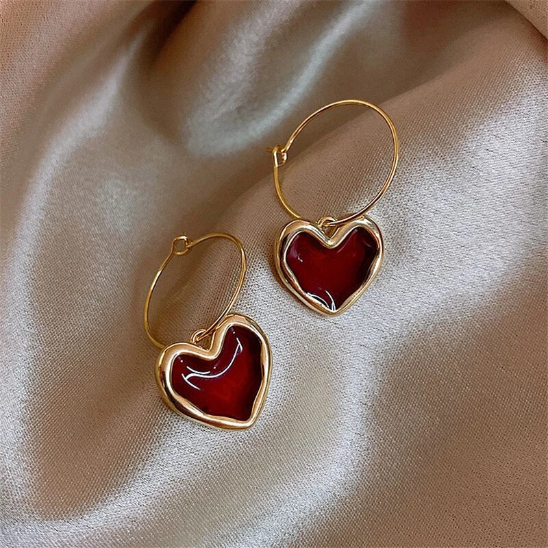 Gold Heart-Shaped Earrings