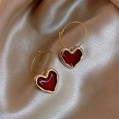 Gold Heart-Shaped Earrings