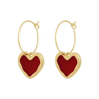 Gold Heart-Shaped Earrings