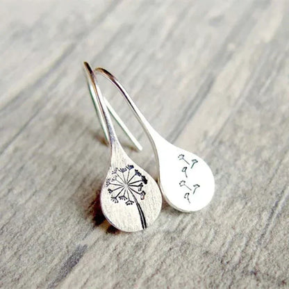 Sterling Silver 925 Dandelion-Inspired Earrings