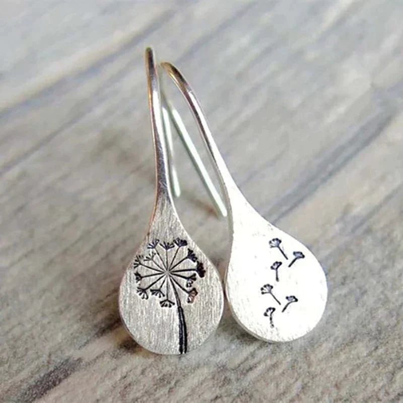 Sterling Silver 925 Dandelion-Inspired Earrings