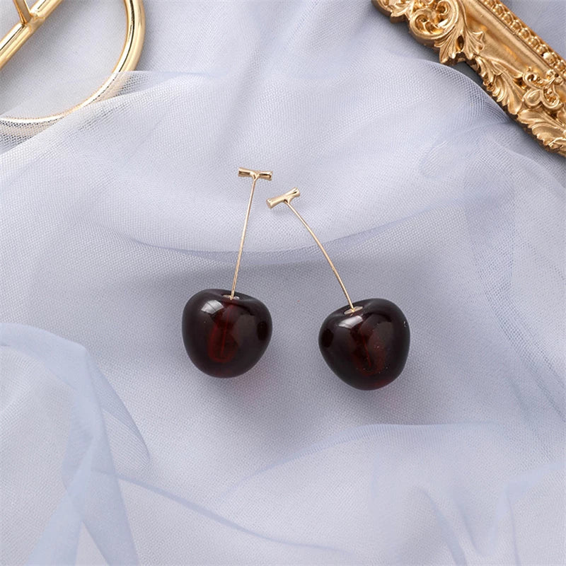 Opulent Red Cherry Earrings