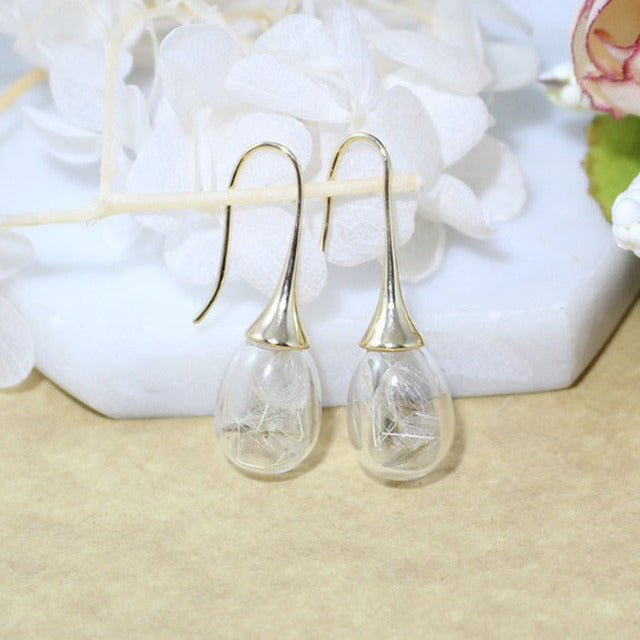 Dandelion-Inspired Pendant Earrings