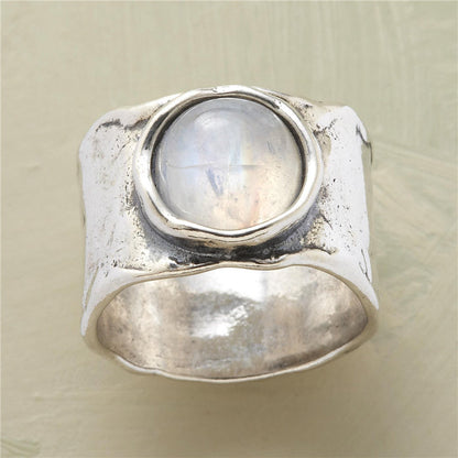 Silver Moonstone Ring