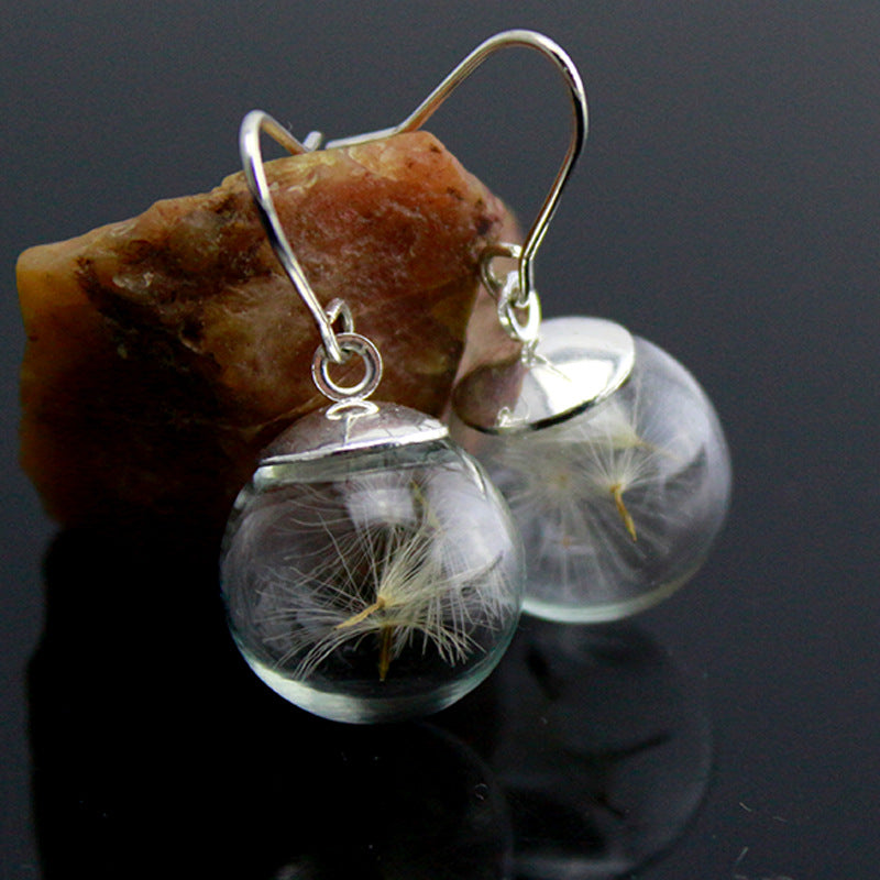 Dandelion-Inspired Silver Earrings