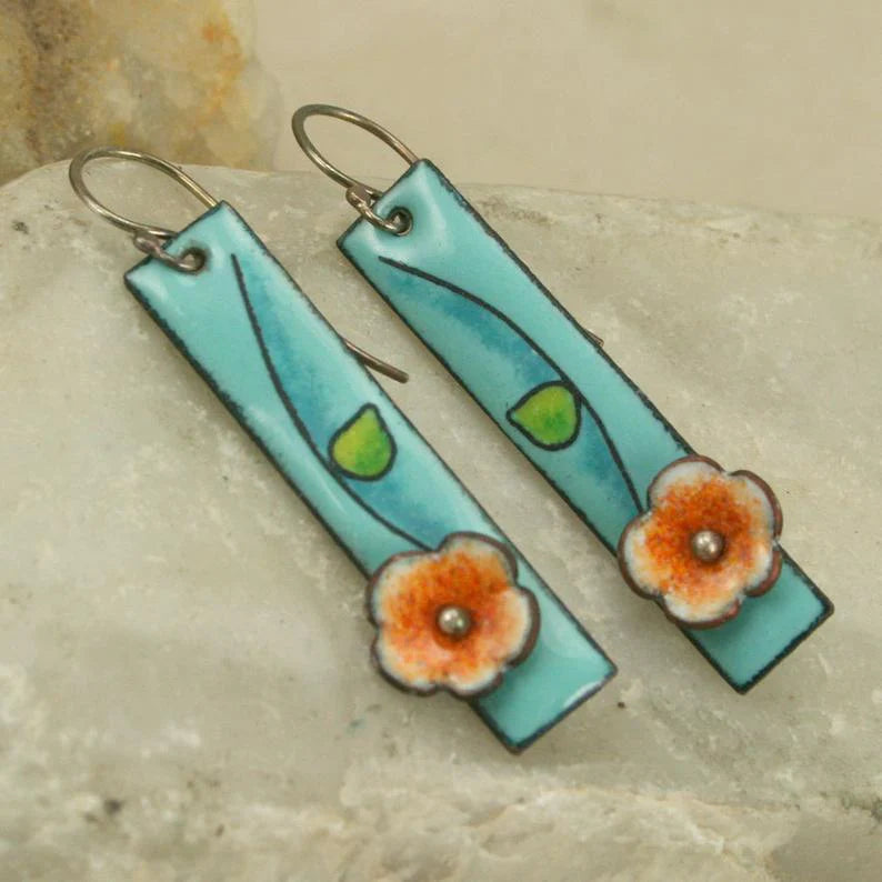 Blooming Floral Enamel Earrings