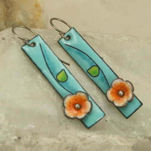 Blooming Floral Enamel Earrings