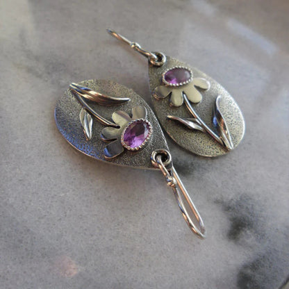 Vintage 3D Floral Earrings