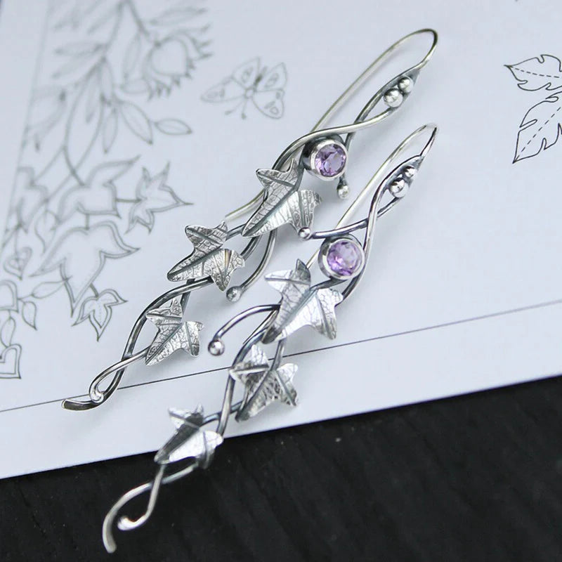 Retro Leaf-Inspired Elf Earrings