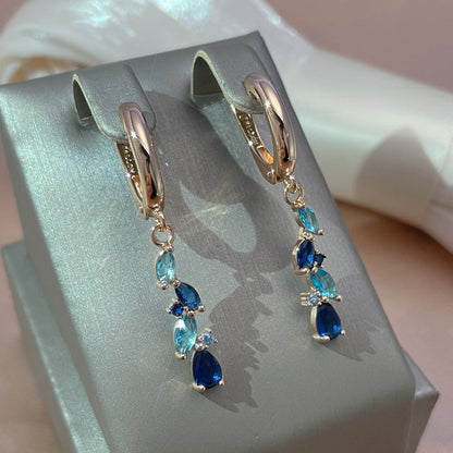 Elegant Blue Crystal Earrings