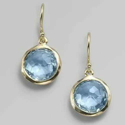 Retro Blue Sky Crystal Earrings
