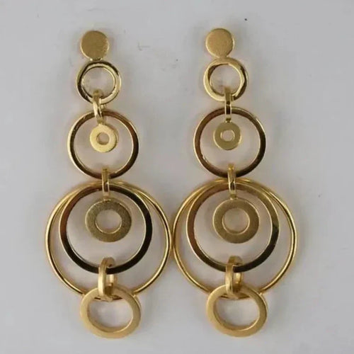 Retro Gold Spiral Drop Earrings