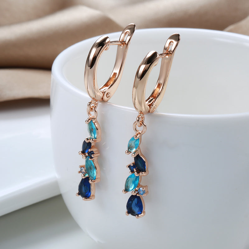 Elegant Blue Crystal Earrings