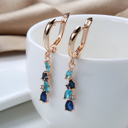 Elegant Blue Crystal Earrings
