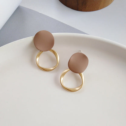 Gold-Plated Braun Earrings
