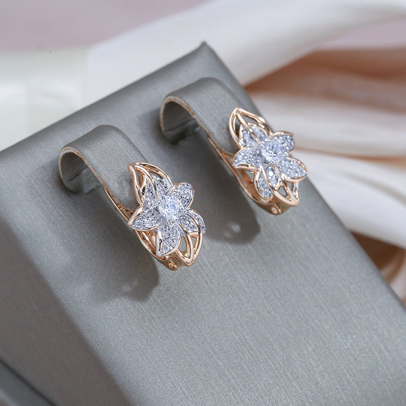 Chic Rose Gold Earrings Adorned with Crystals